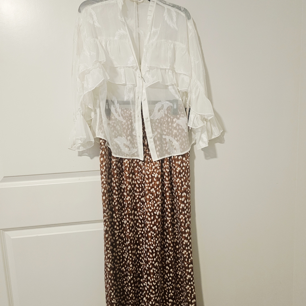 Brown Patterned Women's Skirt